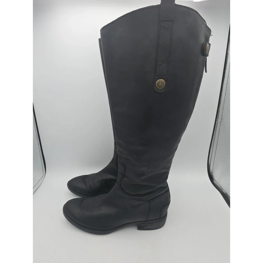 Sam Edelman‎ Penny Leather Riding Boot in Black Size 7